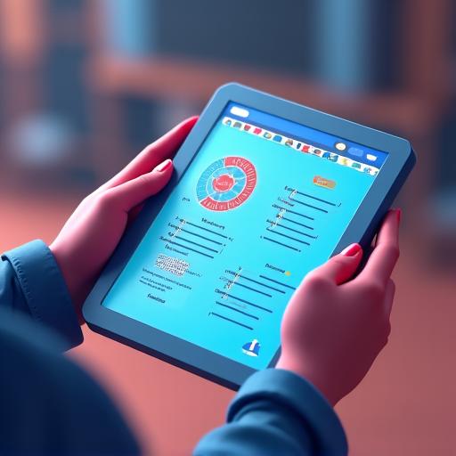IA créant du contenu éducatif sur une tablette
